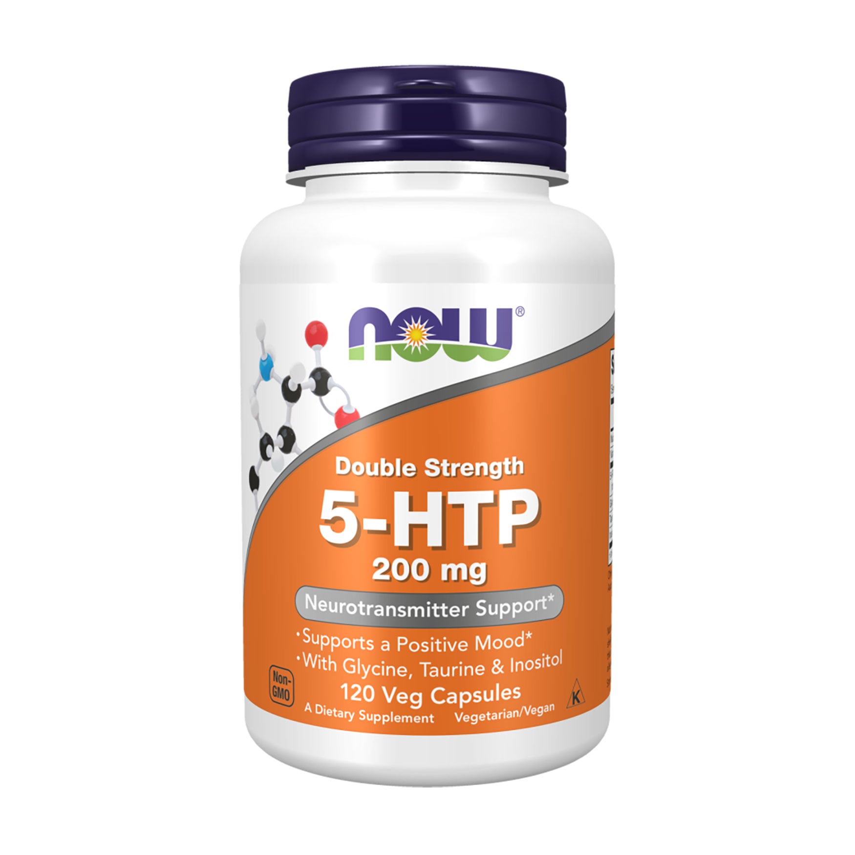 5-Гідрокситриптофан NOW foods Double Strength 5-HTP 200 мг, 120 капсул